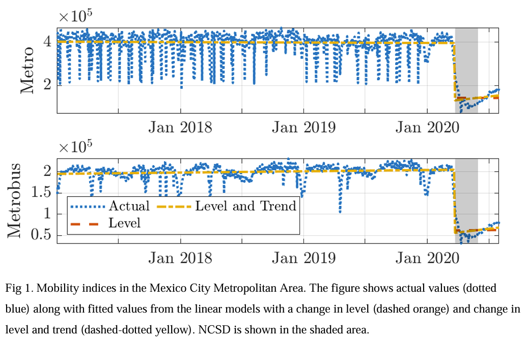 Mobility indexes in the MCMA during COVID-19